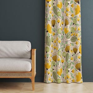 Vintage Decor Curtains, Floral Decor Curtains For Living Room Home Curtain, Vintage Decor For Home, Daisy Drapes, Retro Decor For Home