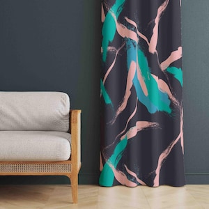 Maximalist Boho Curtains, Boho Pattern Abstract Curtains, Bohemian Home Accents, Unique Abstract Drapery, Abstract Art Home Decor
