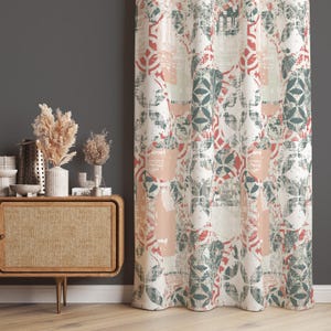 Vintage Style Curtains, Abstract Patterned Vintage Style Curtains For Rustic Decor, Soft Decor Curtain For Living Room
