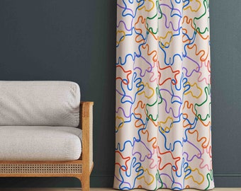 Abstract Patterned Home Curtains, Abstract Style Curtains, Abstract Patterned Home Curtains, Decorative Curtains for Living Room