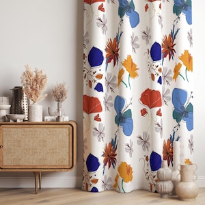 Cafe Curtains, Floral Decor Curtains For Living Room Home Curtains, Vintage Decor For Home, Daisy Drapes, Retro Decor For Home