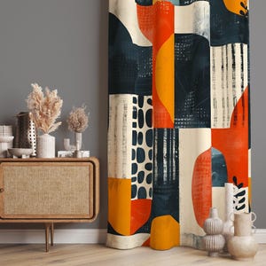 Abstract Curtains, Colorful Curtains, Colorful Curtain With Eyelets, Vibrant Drape Panels, Colorful Decor Home Drapes, Custom Curtain