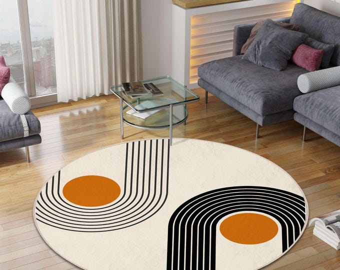 Custom Circular Rugs Hand Tufted | Cream Irregular Tuft Rug | Cream Rug | 8 Foot Tuft Rug ...