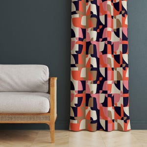 Abstract Art Patterned Colorful Curtains For Living Room, Abstract Shapes Curtain, Arcadia Home Curtains, Abstract Style Drapery
