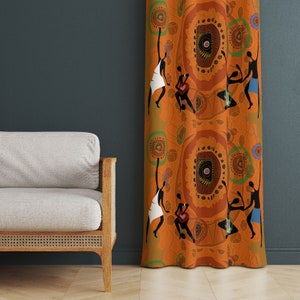 African Curtains, African Woman Patterned Home Curtains, African Curtain For Living Room, Ethnic Drapes For Home, Decorative Curtain