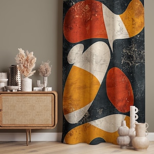 Abstract Art Curtains, Colorful Curtains, Colourful Curtain With Eyelets Options, Vibrant Drape Panels, Colorful Decor Home Drapes