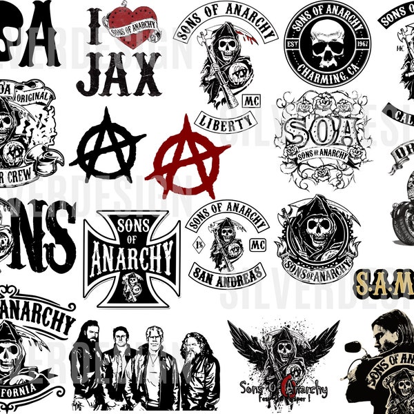 Sons Of Anarchy SVG Bundle - geschnittene Datei für Cricut - digitaler Download - SVG Png Dxf Eps Pdf - Soa - Instant Download - druckbare Kunstwerk!