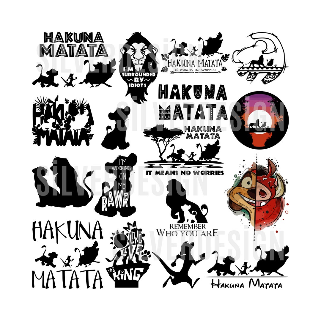 Hakuna Matata SVG Bundle Clipart, Animal Svg, Family Trip Svg, Hakuna ...