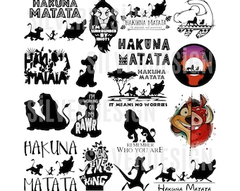 Hakuna Matata SVG Bundle Clipart, Animal svg, Family Trip Svg, Hakuna Matata Cut File, Lion King, Digita Prints, Instant Download, Vector!