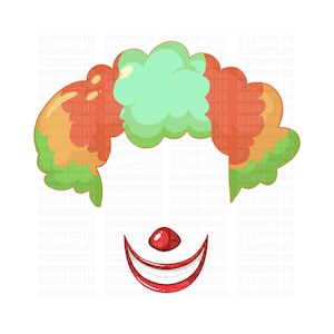 Arquivo de corte SVG de cara de palhaço, Svg Png Dxf Eps PDF para download digital, design divertido de circo para artesanato, camisetas, cartões, adesivos e muito mais