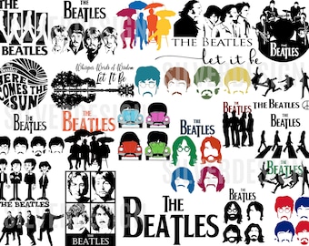 The Beatles SVG Bundle - Svg Png Dxf Eps Pdf - Cut File For Cricut - Instant Downloads - Printable Art Work - Tshirt Decals Stickers DIY!