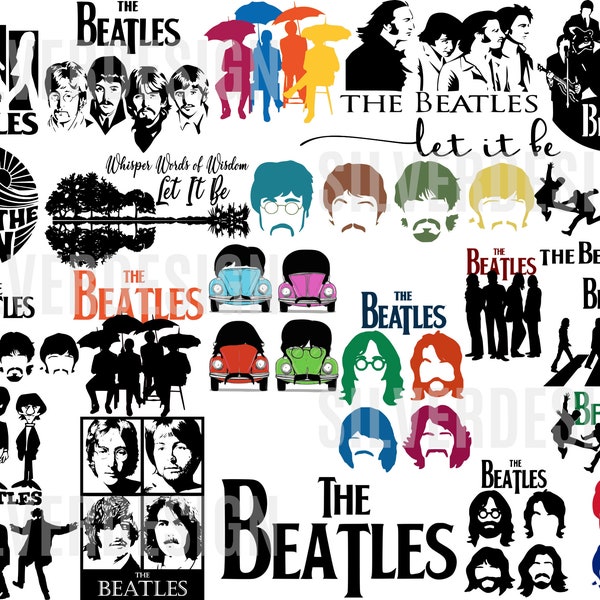 The Beatles SVG Bundle - Svg Png Dxf Eps Pdf - Cut File For Cricut - Instant Downloads - Printable Art Work - Tshirt Decals Stickers DIY!