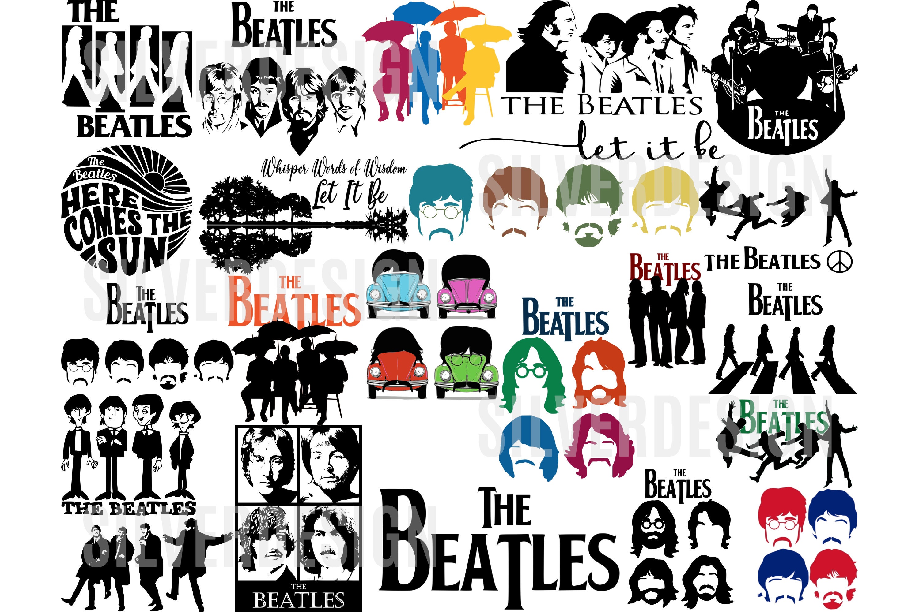 The Beatles SVG Bundle Svg Png Dxf Eps Pdf Cut File for - Etsy