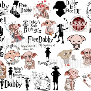 Dobby SVG Bundle - Kostenlose Elfe -Svg Png Dxf Eps Pdf - Digitale Downloads - Sofortiger Download - Schnittdatei für Cricut - Druckbare Vektordesigns!