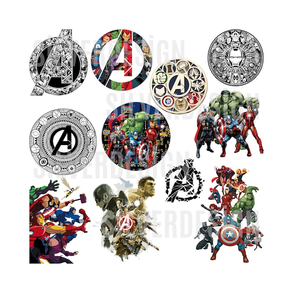 Avengers Svg Bundle, Avengers Clipart, Avengers Png, Marvel Png, Marvel Svg, Cut File For Cricut, Digital Downloads, Avengers T-shirt!