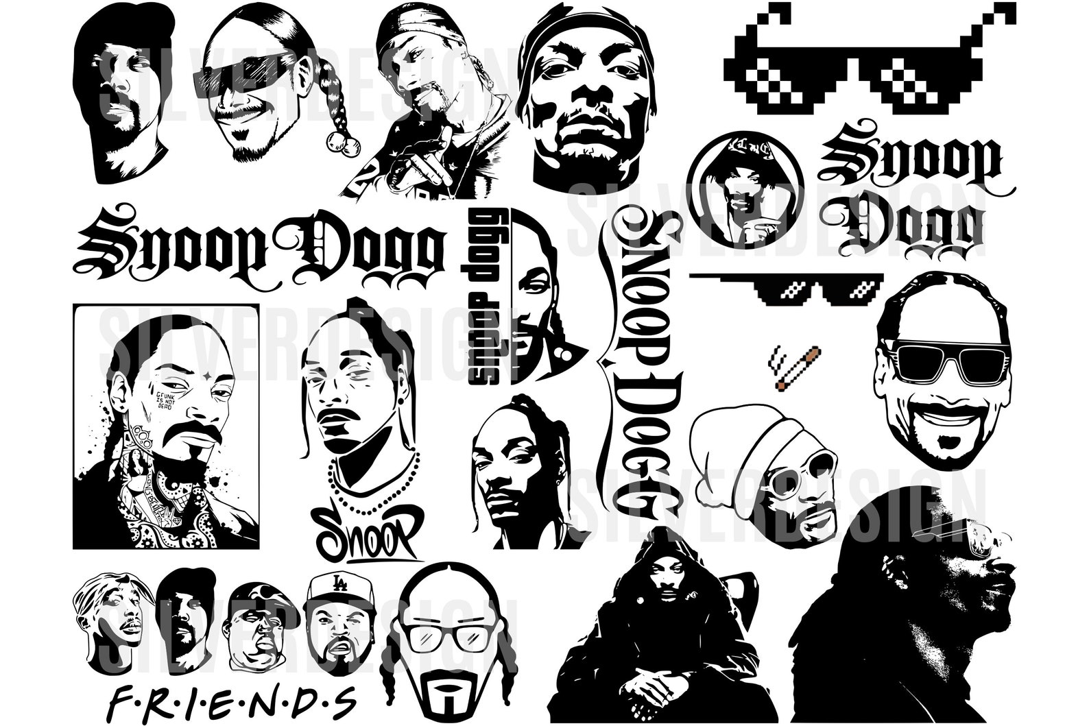 Snoop Dogg SVG Clipart Bundle Cut File for Cricut Svg Png - Etsy