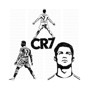 CR7 Cristiano Ronaldo SVG Bundle, Soccer Player Silhouette, Digital Cut ...