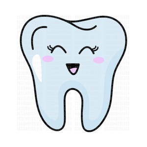 Niedliche Smiley-Zahn-Svg-Datei, Baby-Svg-Datei, Zahnbürsten, Zahnpasta, Lesezeichen-Datei für Cricut, sofortiger Download, Zahnaufkleber, Premium-Svg-Dateien
