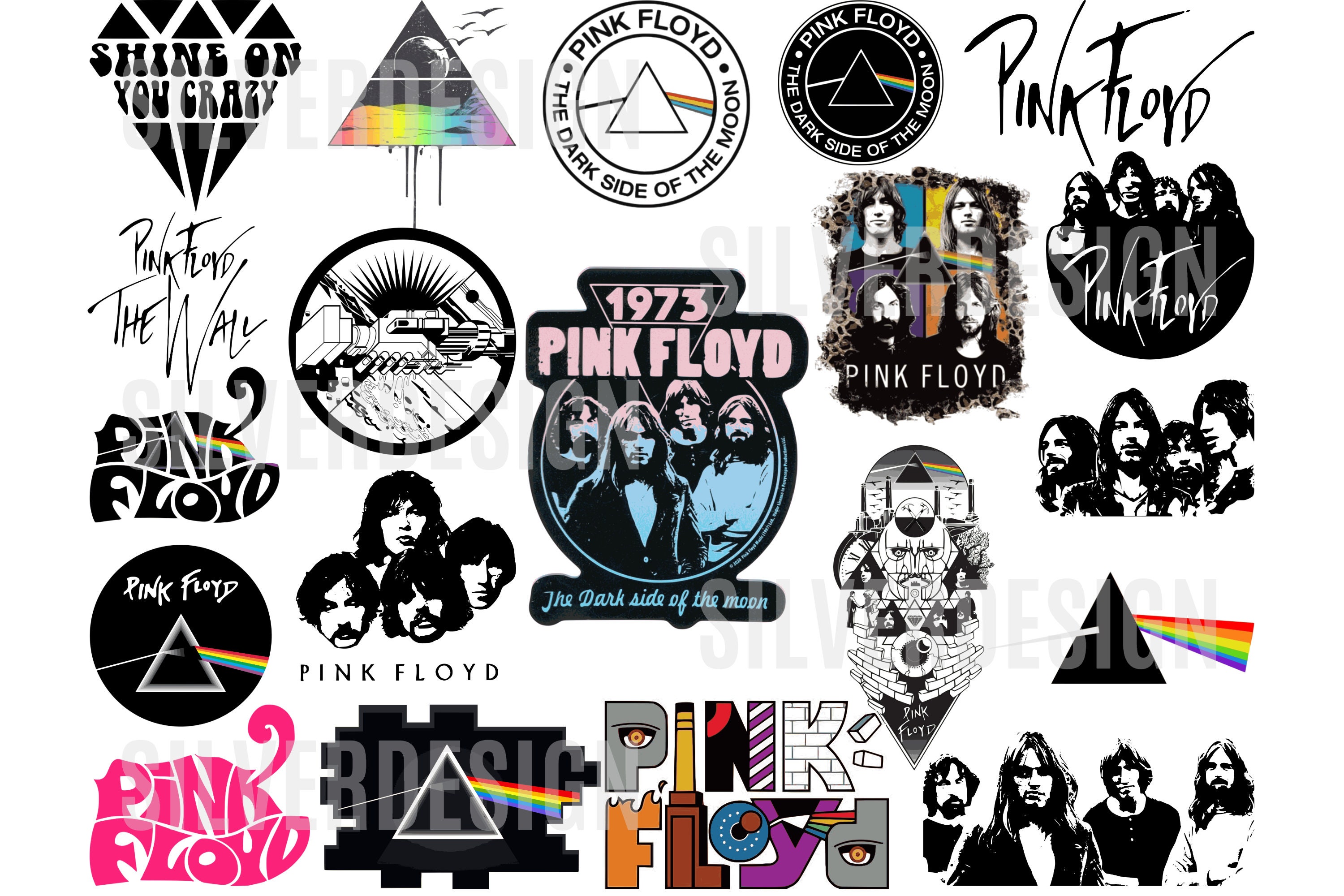 Pink Floyd SVG Bundle Clipart Cut File for Cricut Digital Downloads Instant  Download Svg Files for Cricut Vector Design Printable 