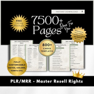 7500 Done For You Digital Products Bundle PLR MRR, 2025 - 2026 Digital Printable Planners, Trackers, Journals, Master Resell Rights