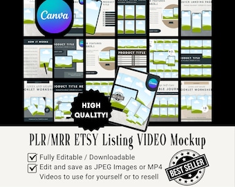 Maqueta de derechos de reventa maestra / Maquetas de anuncios de Etsy / Productos digitales PLR / PLR + MRR / Plantilla de tienda de Etsy / Plantillas de Canva / Listo para ti