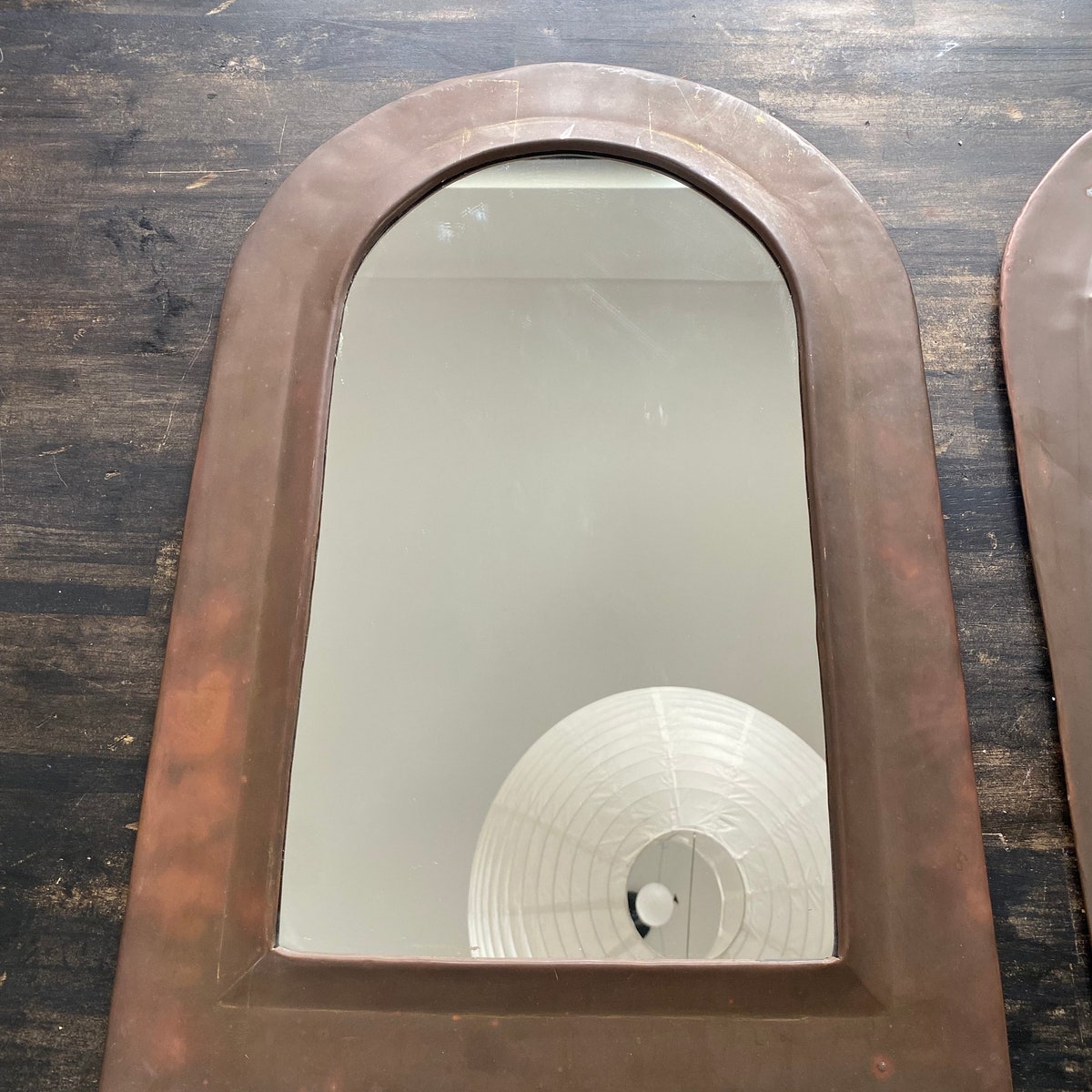 Antique Copper Arch Mirror // Primitive Decor // Brass Back // Rustic Traditional Home // LEFT ONE SOLD - Etsy