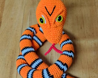 Crocheted snake, amigurumi, snake