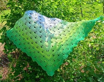 Shawl, light triangular shawl, crocheted shawl