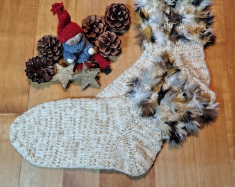 Socks size 40/41, wool socks, hand-knitted socks, warm socks, tykke socks