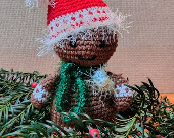 Gingerbread man crocheted, Christmas decoration
