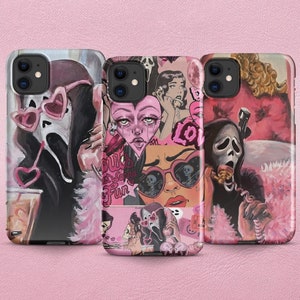 Scream movie Halloween Pink Hyperpop Phone Cases For Apple iPhone and Samsung Galaxy 25 Ultra 14 Pro Max iPhone 16 Trendy Gothic Design