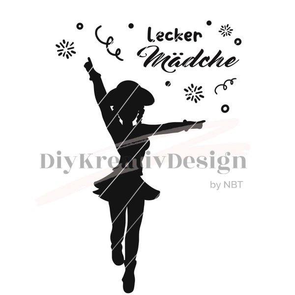 Plotterdatei Funkenmariechen SVG PNG Jpg Karneval Lecker Mädche Cricut Silhouette Brothers Karneval Fasching sofort Download svgdatei