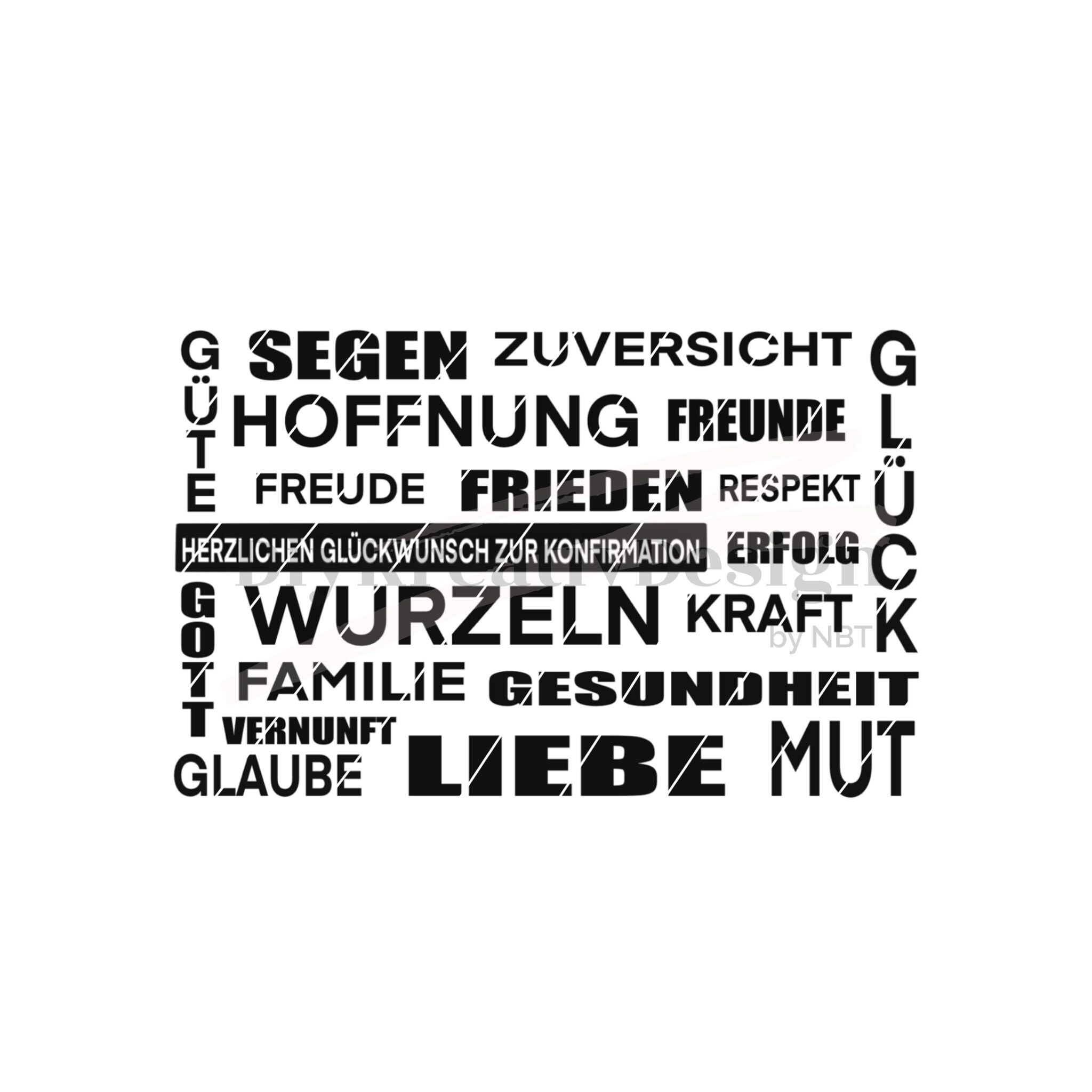 Plotterdatei Konfirmation Wünsche , SVG PNG Konfi Glückwunsch Gott