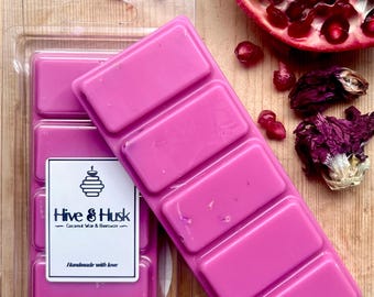 Black Pomegranate Wax Melt Snap Bar | Strong Scented Soy-Free Wax Melts | Coconut & Beeswax | Eco Friendly Home Fragrance Gift