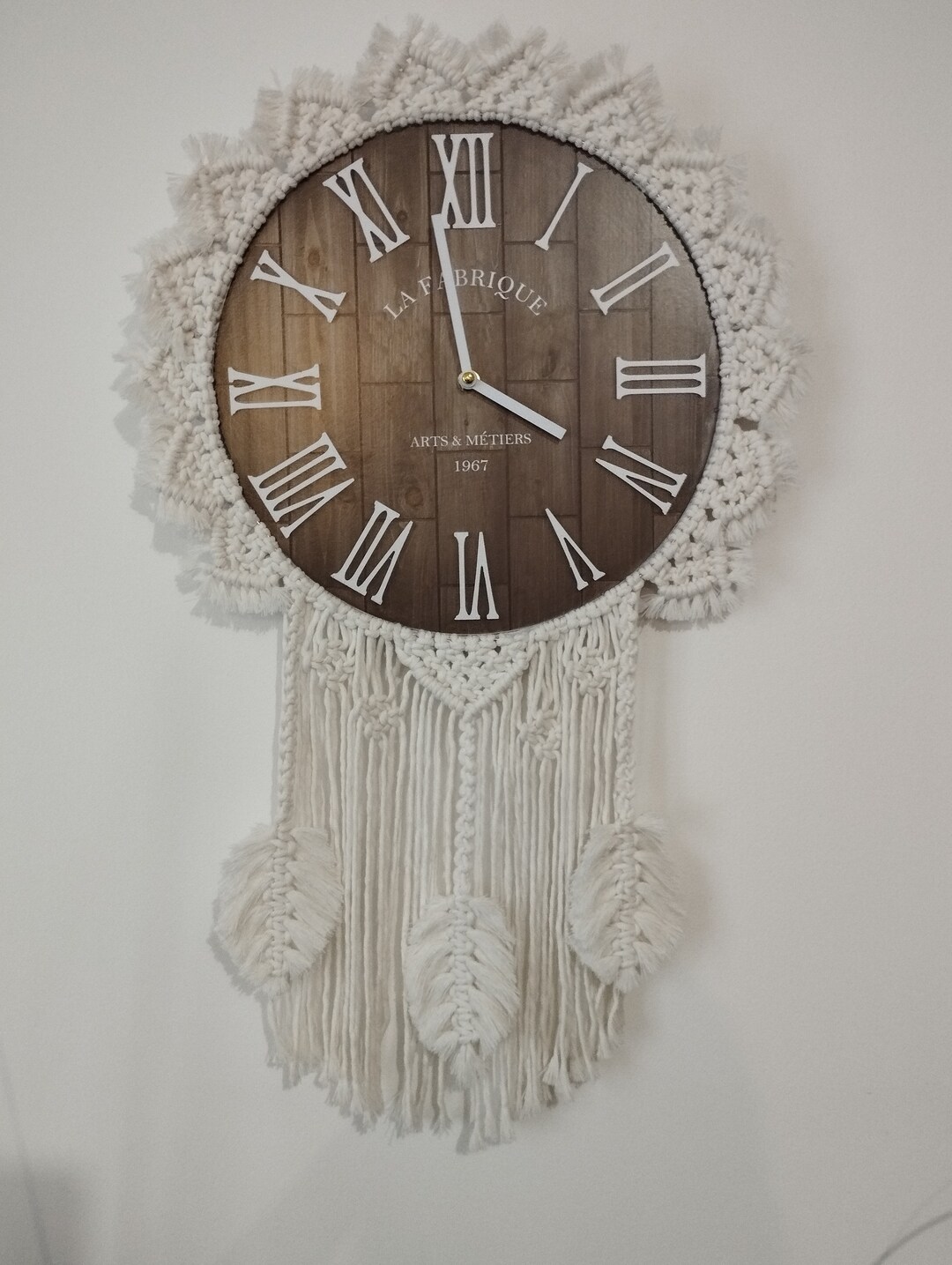 Macrame Wall Clock, Boho Wall Decoration, Macrame Clock Decoration ...
