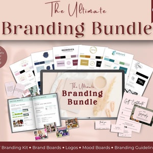 Mega Branding Kit, Modèles De Branding, Tableau De Marque, Mood Board, Création De Logo, Kit De Marque D'entreprise, Modèle Canva, Directives De Marque, Logo DIY