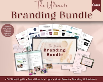 Mega Branding Kit, Szablony Brandingowe, Tablica Marki, Tablica Mood, Projekt Logo, Zestaw Marki Biznesowej, Szablon Canva, Wytyczne Marki, Logo DIY