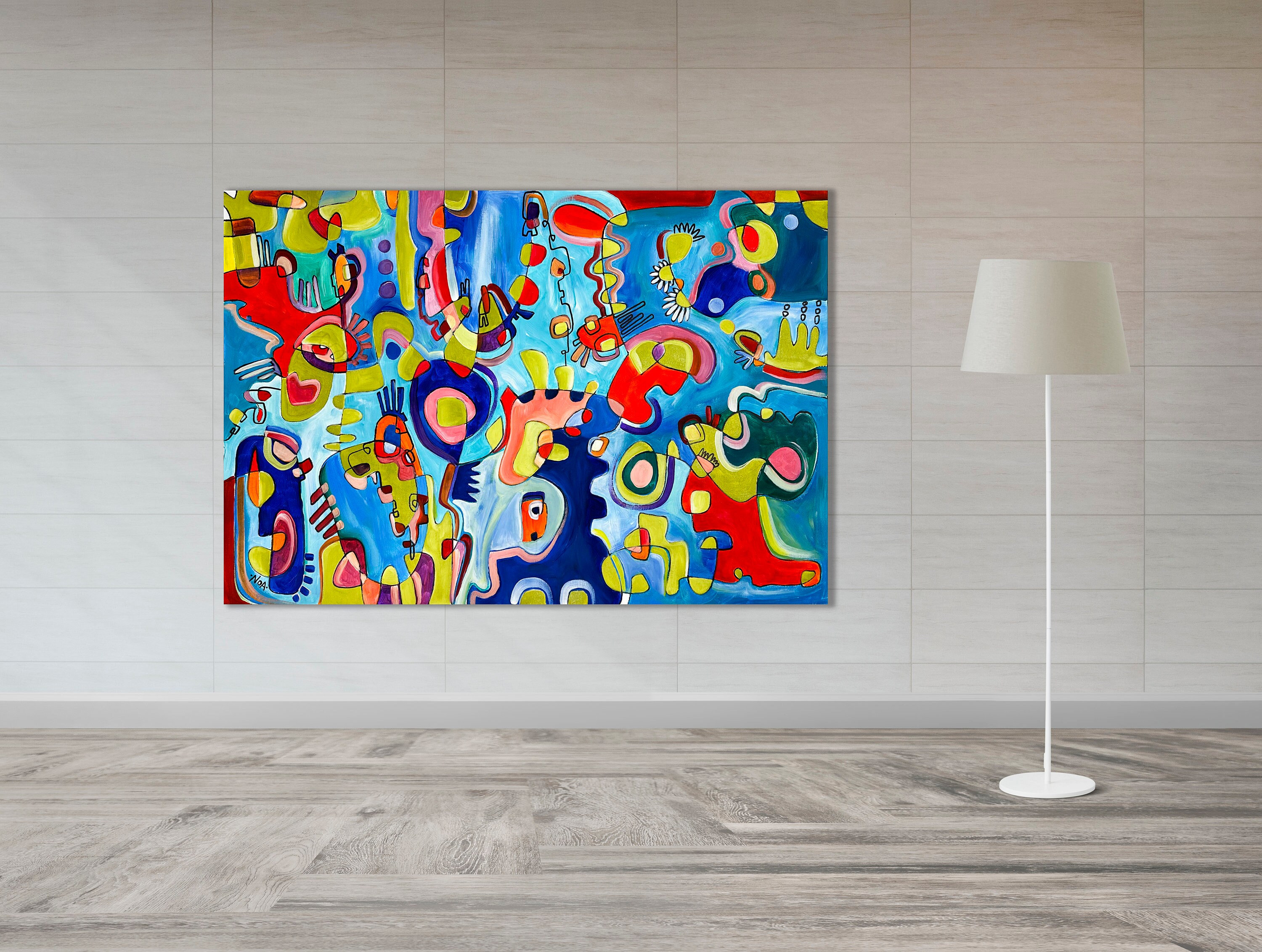 Large Canvas Print Contemporary Art Colorful and Vivid Etsy Israel