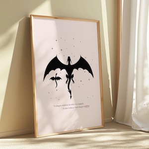 Fourth Wing Print Art Poster • Dual Dragon Poster • Digital Posters • Book Quotes Art Print Posters • Bookish Posters • Rebecca Yarros