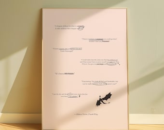 Fourth Wing Quotes Art Print • Bookish Poster (Digital Download)