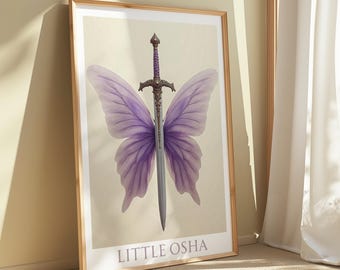 Sword & Butterfly Wings Art Print • Fantasy Book Lover (Digital Download)