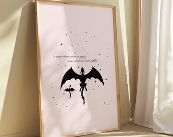 Fourth Wing Dual Dragon Print • Rebecca Yarros Book Art (Digital Download)