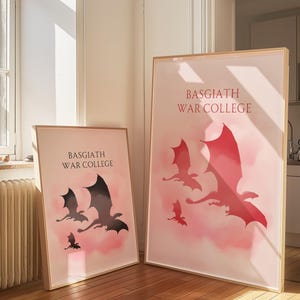 Fourth Wing Basgiath War College Wall Art Prints • Dragon Print • The Empyrean Series •  Bookish Merch • Rebecca Yarros • Digital Set
