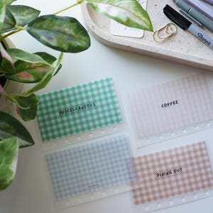 Checkered Matte Vellum Cash Envelopes: A6 or A7 Customizable Budgeting