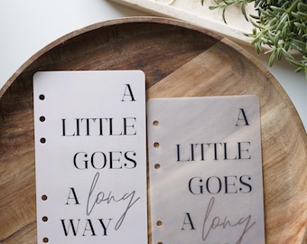 A Little Goes A Long Way A6 or A5 Dashboard | A6 or A5 dashboard | Planner | Binder dashboard