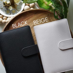 A6 Leather Cash Binder: Budget Wallet Organizer