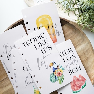 Summer themed A6 or A5 Dashboard | A6 or A5 dashboard | Planner | Binder dashboard