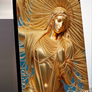 Virgin Mary Golden Sin Canvas 40x30 w/COA