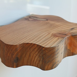 mensola in legno - decorazione murale fatta a mano in legno naturale - colore marrone castello