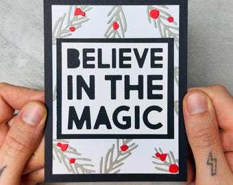 Biglietto di Natale fatto a mano "Credi nella magia"